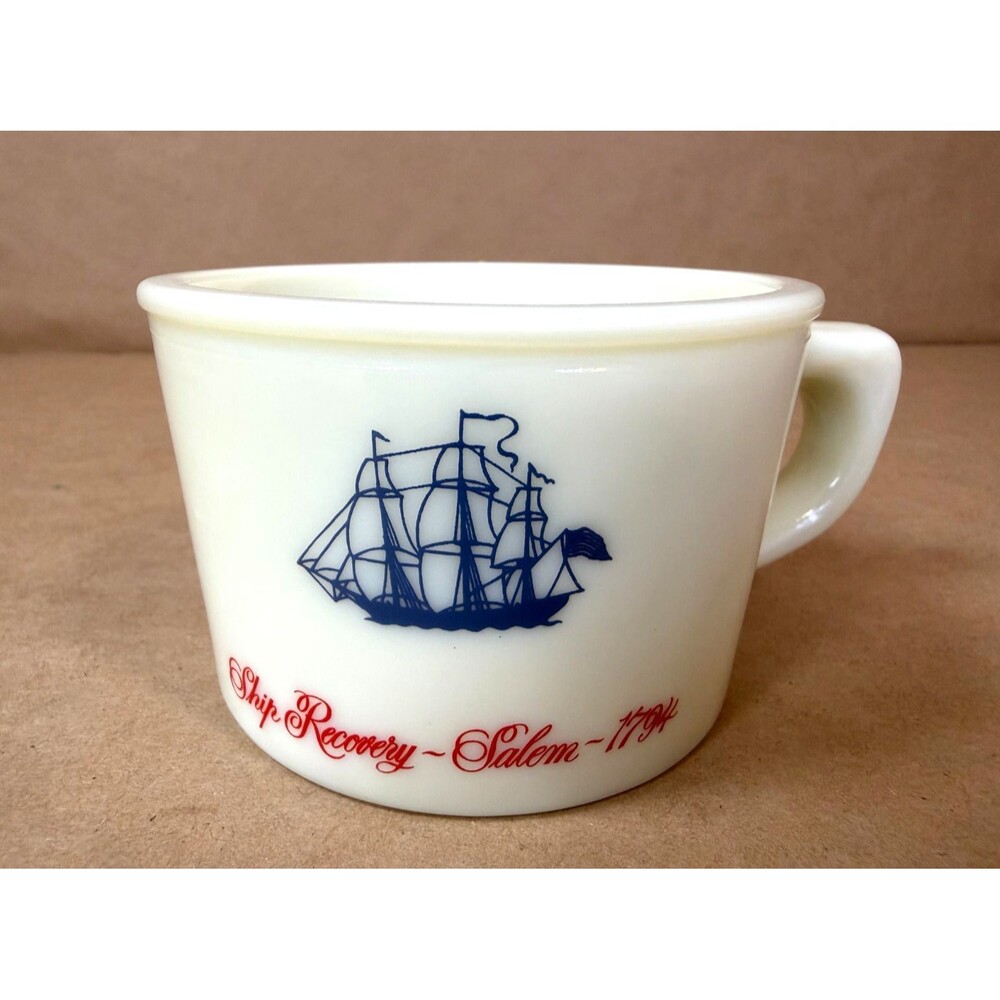 Old Spice Shaving Mug Ship Recovery Salem 1794 Vintage Glass Shulton Cup